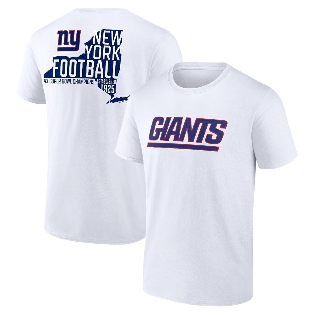 New York Giants White 2 Sided Unisex T-Shirt .